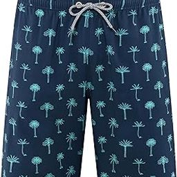 Men's Swim Trunks 9' Quick Dry Stretch Bathing Suit Beach Swim Board Shorts Swimsuits, M18 Palm, Medium-image-35
