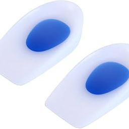 Silicone Gel Heel Cups Pads Foot Orthotic Cushions Insoles Shoe Inserts for Plantar Fasciitis Pain Relief Shock Absorption(L)-image-37