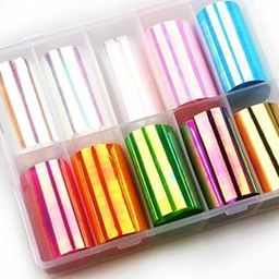Snoogg Foil Transfer Pearly Metallic Color Set of 10 Color. Excellent for Resin and Nail Art Embellishment.DIY Craft-16