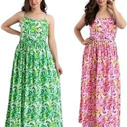 Fashionable Design Floral Printed Women's Sleeveless Gown | Anarkali Gown for Girls & Women | Regular Fit Polycrepe Casual Wear | Girl's Half Sleeve Gown for Outing Combo 2-image-21