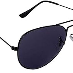 JUST-STYLE Aviator UV Protected Sunglasses men and women (Black, Black) (Free Size)-image-48