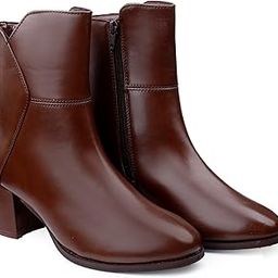 Sleek Vegan Leather Ankle Boots with Side Zip and Block Heel-image-66