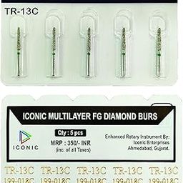 IE Iconic Diamond Burs (PACK OF 5) Multilayer FG diamond burs, Dental endodontic airotor burs (TR13C)-picture-26