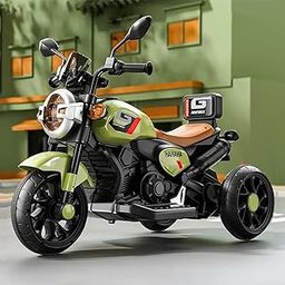 Srecap Ride Xtreme Electric Bike for Kids | 6V Battery, MP3 Player, USB, Bluetooth, LED Lights & Foot Accelerator | Battery-Operated Ride-On Bike with Backrest for Boys & Girls Aged 1-4 Years (Green)-image-4