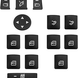 14 Pcs Window Glass Lift Button Trim Cover Interior Door Power Window Switch Button Cover Fit for Mercedes Benz A (W176) / B(W246) / C(W204) / E(W212) / GL/ML/CLA/GLA/GLE/GLK Class-30