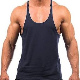 Men's Bodybuilding Gym Solid Color Tank Top Stringers-image-7