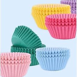 APOLLINE INDIA®-100pcs Cupcake Liners Muffins Round Paper Cups Cake Microwave or Oven Tray Safe (Multicolour)-image-84