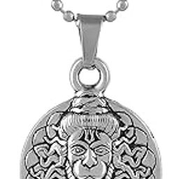 Bajrangbali Hanuman Silver Plated Pendant with Chain for Men Boys | Hindu Religious Jewelry-10