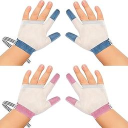 Baby Stop Thumb Sucking Finger Guard, KASTWAVE Breathable Finger Protection for Baby Boys and Girls, Finger Guard Stop Thumb and Fingers Sucking Treatment Kit (2 Pair Blue and Pink)-image-57