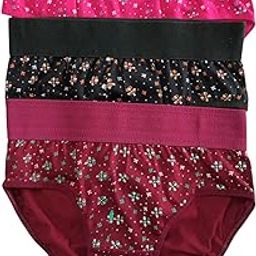 Women's Tummy Control Floral Printed Panties | Pack of 3 | High Waist Full Coverage Innerwear | Cotton Blend | Black, Maroon, Pink | Size S to 6XL-picture-26