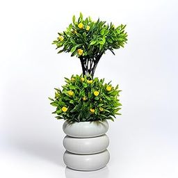 Dream World Dcor Yellow Flower Bonsai Artificial Plant | Vibrant Blooming Faux Bonsai for Living Spaces-image-2