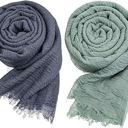 Women's Premium Wrinkle Ironless Crush Crinkled Cotton Summer Hemp Scarf Stoles Shawl head scarves for girls ICW0022-picture-11
