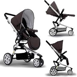 Baby Stroller for 0 to 3 Years Girl & Boy/Sleek and Stylish Pram for Kids with Stroage Basket & Wheel Brake - Brown-13