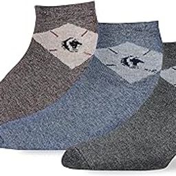 Men's Ankle Woolen Thick Terry Argyle Multicolored Socks (Pack of 3 Pairs winter wear socks)-picture-38