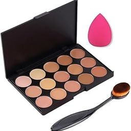 MF BEAUTY 15 Colours Contour Face Cream Concealer Camouflage Makeup Palette Contouring Kit + 1 Pcs Makeup Brush + 1 Sponge Puff-image-90