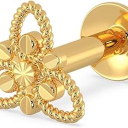 Yellow Gold Nose Pin for Women 22 k | 22k BIS Hallmark (916) Nose Stud for Women and Girls with Piercing-14