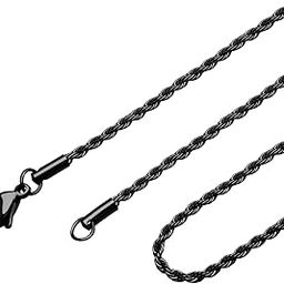 Stainless Steel Hypoallergenic Twisted Singapore Rope Chain Necklace-image-53