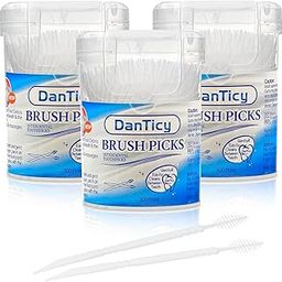 DanTicy Adult-Interdental Toothpicks, Soft Manual Bristles, Floss Picks, Helps Remove Plaque And Debris Between Your Teeth, 900 Count (3 Pack),White-13