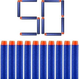 VERAT Hollow Out Soft Foam Refill Darts for N-Strike Elite Series Blasters Soft Foam Refill Darts for Nerf N-Strike Elite Blasters Hollow Safe & Durable Darts Premium Foam Bullets (Blue, Pack of 50)-60