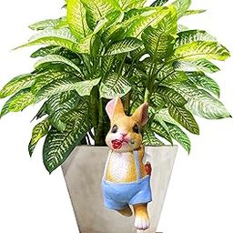 Garden Aura Bunny Figurine Hanger Clip Set of 2 for Planter- Cute Resin Climbing Rabbit Pot Hugger Sculpture, Unique Plant Pot Accessory for Balcony, Patio, or Home Décor Gift-image-67
