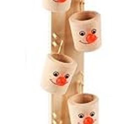 crazycrafts wooden toys for kids clown cup marbles children's toys montessori wooden tree marble ball run track game for boys and girls-Multi color,Pack of 1 set-13