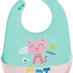 Hopop Silicone Bib for Baby | Waterproof Silicone Baby Bib for Feeding with Crumb Catcher | Adjustable Neckline with Buttons | Washable & Reusable | Suitable from 6 to 36 Months-17