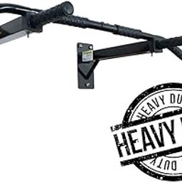 IBS Pull-Ups/Chin-Ups Bar-Solid Steel-Wall Mountable bar-4 Grip Positions-for Home Use-Biceps/Triceps/Lats/-Max Load 150 Kg(BLACK)-picture-26