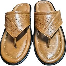 COBBLERONE MEN TAN SYNTHETIC LEATHER THONG SANDALS-image-26