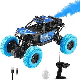 Gooyo GY-45 Rechargeable RC 4x4 Off-Road Rock Crawler with Spray Feature Toy | Best Gift for Kids | Smooth & Safe |Blue| Power Source: Lithium Battery in Car (Included) | High Speed Monster RC Car-26