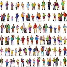P100W 100pcs 1:87 Painted Figures HO Scale Standing People Assorted Poses Model Trains-picture-31