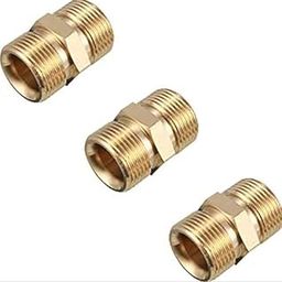 Nirali M22 Male Brass Connector for Extension of Washer Hose Pipe Hose Extender Compatible, Car Wash Pipe Connector (pack of 3).-picture-5