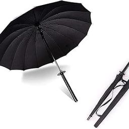 PUJI Samurai Umbrella – Windproof Semi-Automatic Umbrella with Sun Protection | Japanese Katana Sword Handle Design | 16 Ribs Steel Shaft | Waterproof & UV Protection | Ideal Gift for Men & Women (Black)-47