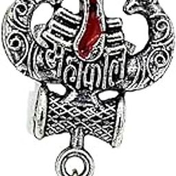 Adjustable Oxidized Lightweight Trishul Mahadev Ring | Silver-Plated Mahakal Symbolic Brass Ring For Girls & Women-image-96