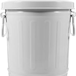 CHILDWEET Metal Trash Can with Lid Metal Container Office Trash Can Candy Tin Kitchen Compost Bin Desktop Garbage Can Make up Brush Holder Organizer Trash Storage Can Office Trash Container-22