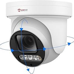 Anpviz 4K 8MP PoE PTZ Camera Outdoor, 5X Optical Zoom 2.7~13.5mm Lens, Pan 280° Tilt 90° IP Security Camera with Human Vehicle Detection, Spotlight&Sound Alarm, 2 Way Talk, SD Card Slot, IP66-72