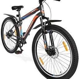 Urban Terrain Bolt Cycle MTB 26T Single Speed Bike with Front Suspension, Disc Brake, Bell & Lock Bicycle for Men Mountain Bike UT5001S26ACC | Ideal for 13+ Years, Unisex, Frame : 16.5 inch, Black-3