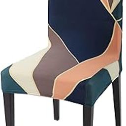 KAV Decor Stretchable Dining Chair Cover – Washable, Removable, Anti-Slip, Protector, Universal Fit (Set of 1, Multicolor Abstract)-6