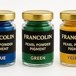 Francolin | Blue, Green & Yellow | Mica/Pearl Powder Pigment | Non Toxic | Vibrant Metallic Glowing | for Soap, Epoxy Resin, Painting, Nail Art & Craft, Cosmetic, Slime | 20g*3-picture-28