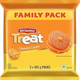 Britannia Treat Orange Creme Sandwich Biscuits 309g-12