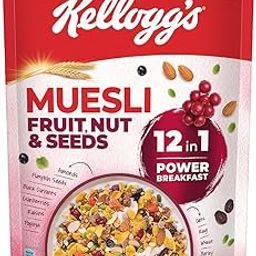 Kellogg's Muesli Fruit Nut & Seeds 500G | 12-In-1 Power Breakfast | India'S No 1 Muesli | Multigrain Breakfast Cereal-28