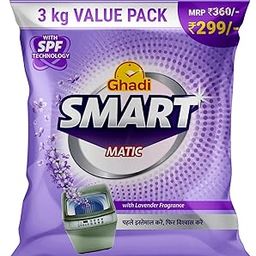 Ghadi Smart Matic Washing Machine Detergent Powder with SPF Technology, Lavender Fragrance, 3kg Super Saver Pack-image-74
