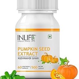 INLIFE Pumpkin Seed Extract Supplement, 500 mg - 60 Vegetarian Capsules (Pack of 1)-32