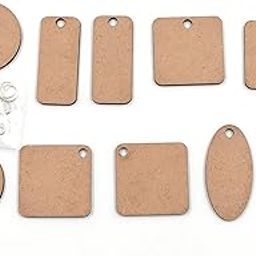 IVEI DIY MDF Earrings Wood Sheet Craft - MDF Cutouts Basic Shape Earrings - Plain MDF Blanks Cutouts - Set of 5 for Painting Wooden Sheet Craft, Decoupage, Resin Art Work & Decoration | Do-it-yourself Jewellery-8