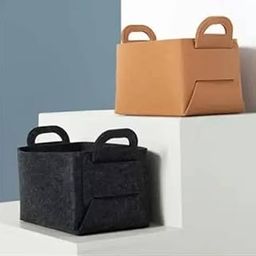 SHIPLORD® Foldable Felt Storage Bins: Closet & Shelf Organizers for Clothes Toys & Laundry ‚¨ Collapsible with Handles for Easy Home Storage-image-23