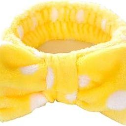 Makeup Facial Yoga Purpose Elastic Velvet Strip Headband for Women, Pack of 1 - White Yellow-image-69