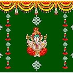 vinayaka Backdrop Decoration | vinayaka puja Decorations Cloth, Size 5x8 feet Green Colour | Backdrop Decoration-picture-30