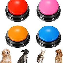 MOLIK Voice Recording Button 4 Color, Dog Buttons for Communication Pet Training Buzzer, 30 Second Record & Playback, for Family Game and Trivia Nights-32