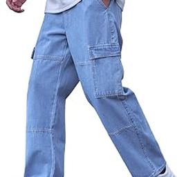 Men Relaxed FIT Denim Jeans | Multi Pocket Cargo Jean's Pant for Men's | Man Loose Fit Denim JeansPant | MDJ-21-image-41