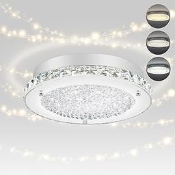 3000/4000/5000K Crystal Ceiling Light, Flush Mount Glass Light Fixture, Modern Dimmable for Kitchen Bedroom Bathroom Hallway Porch Laundry Cloakroom Office 11-image-46