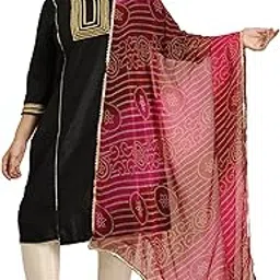 varanga Pink Silk Blend Embroidered Taping Dupatta-picture-18